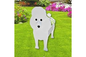 strolfay Poodle Dog Planter Plant Pots,Cute Garden Dog Flower Planter,Dog Planters Birthday Gifts for Women,Office,Indoor/Outdoor Decor（9.45 * 8.35 * 13.39in）