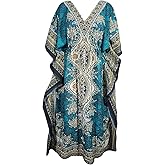 Floral Print Long Caftan Tunic Dress Nightdress Beach Dress Maxi Kaftan Nightwear Plus Size Cover Up Dresses for Women