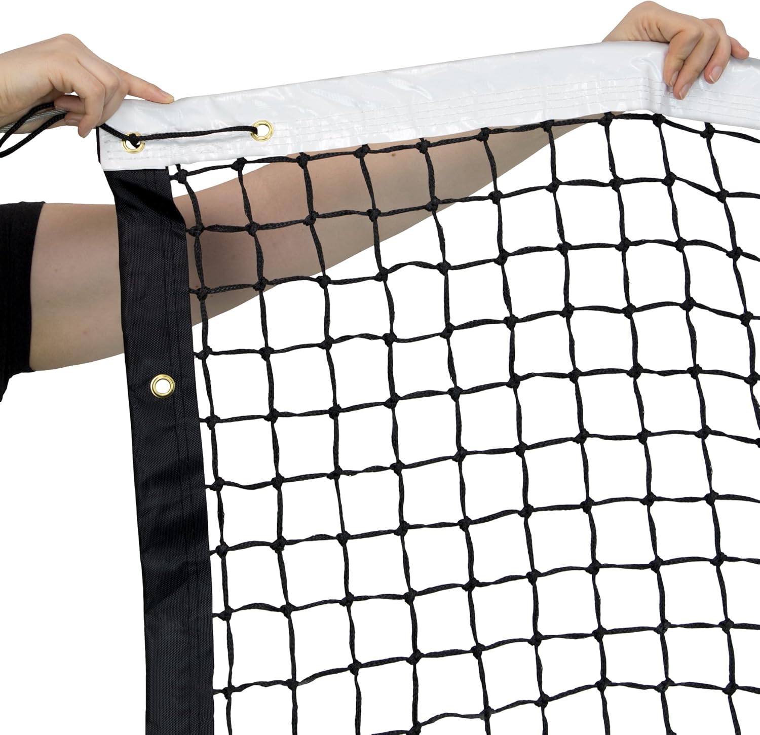 Crown Sporting Goods Standard Tennis Net with Winch Cable - 42" Plastic-Coated & Vinyl Netting - Full Size Replacement Sports Equipment for Indoor and Outdoor Tennis Courts - Carrying Bag Included : Sports & Outdoors