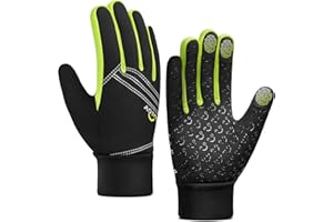 AOTOW Winter Warm Kids Cycling Gloves - Cold Weather Touchscreen Glove for Childrens Riding Bike and Football Grip Anti-Slip Outdoor Ski Sports Gloves for Boys Girls 4-12 Year Old