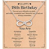 UNGENT THEM Happy 10th 11th 12th 13th 14th 16th 18th 21st Birthday Gifts, Love is Forever Infinity Cross Necklace Religious Presents for Women Her