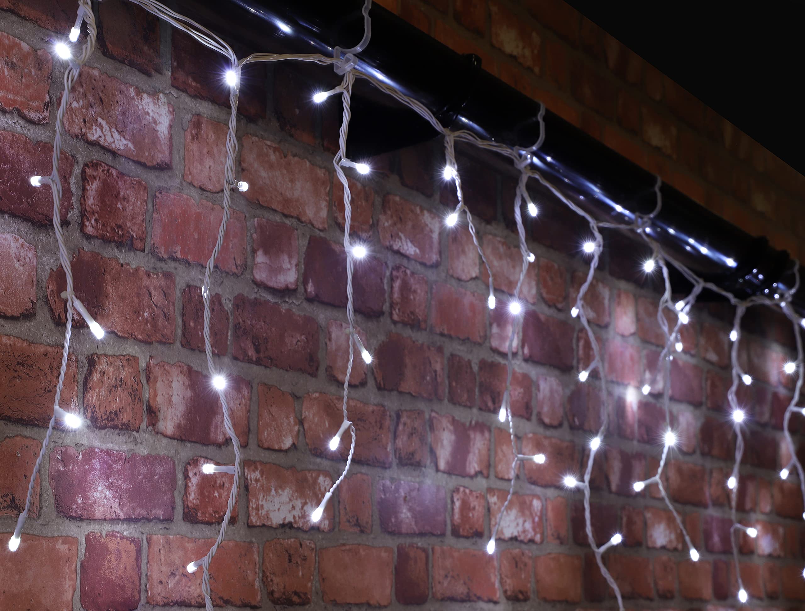 Christmas Concepts® 360 11.8m (39ft) White LED Snowing Icicle Lights with Speed Controller - Christmas Outdoor Lighting - Energy Efficient A++