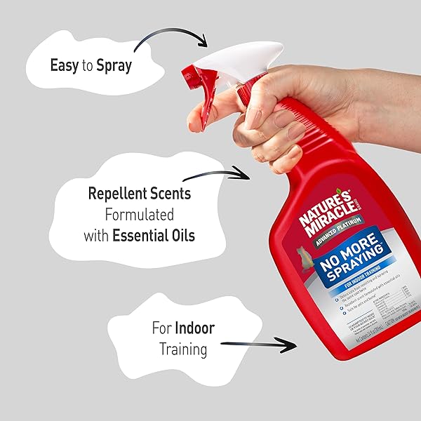 NATURE’S MIRACLE ADVANCED PLATINUM NO MORE SPRAYING, 24 OUNCES, HELPS DISCOURAGE REPETITIVE CAT SPRAYING