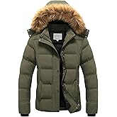 CREATMO US Women's Winter Jacket Warm Thicken Quilted Puffy Jackets Waterproof Snow Coat with Removable Hood