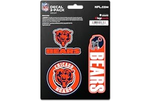 Logo Brands Chicago Bears NFL Team Logo Vinyl StickerOfficially Licensed 3 Pack Heavy Duty Decal for Indoor or OutdoorUse for Laptops, Coolers, & NotebooksShow Your Bears Pride