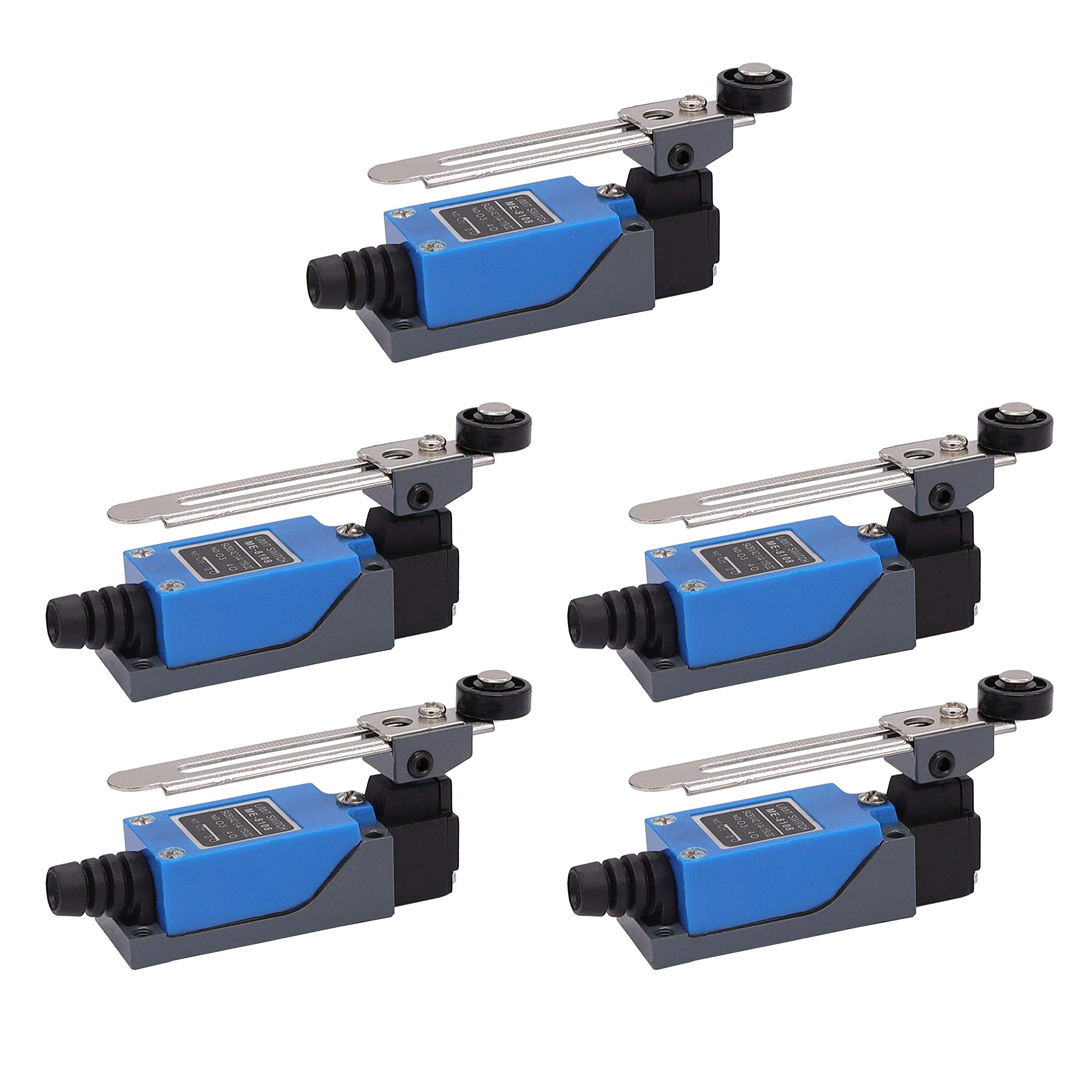 POFET 5pcs ME-8108 Adjustable Roller Lever Arm arduino Limit Switch NC-NO CNC Mill Router
