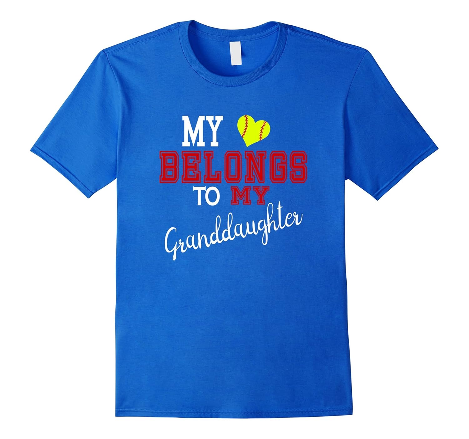 My Heart Belongs To My Granddaughter Softball Tshirt Grandma-anz