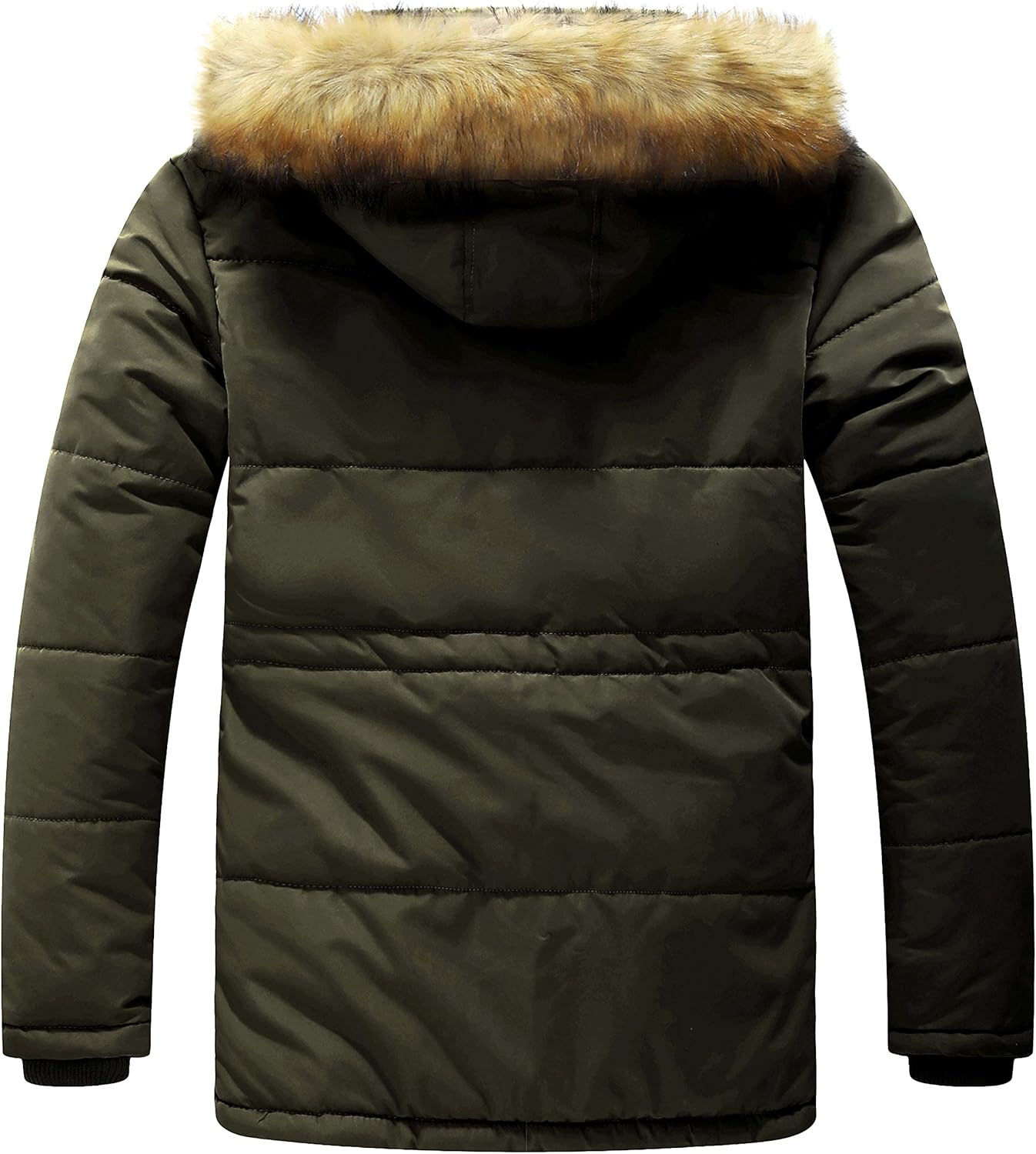 mens khaki parka coats with fur hood