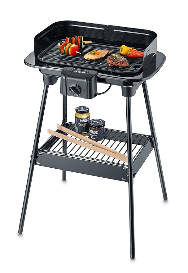 SEVERIN PG 8534 Barbecue-Grill (1.600W, Standgrill, Grillfläche (38 x 22,4cm)) schwarz