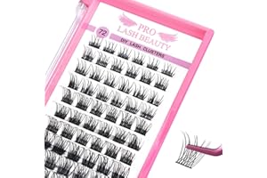 72 Pcs Lash Clusters Individual Lashes, Lash Clusters DIY Eyelash Extension, Natural Lashes Super Thin Band Reusable Soft & C