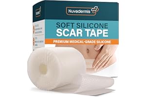 NUVADERMIS Clear Silicone Scar Tape for Surgical Scars - 120" x 1.5" Roll - Extra Long Scar Sheets for C-Section, Tummy Tuck, Keloid, and Surgical Scars - Reusable Medical Grade Silicone Scar Tape