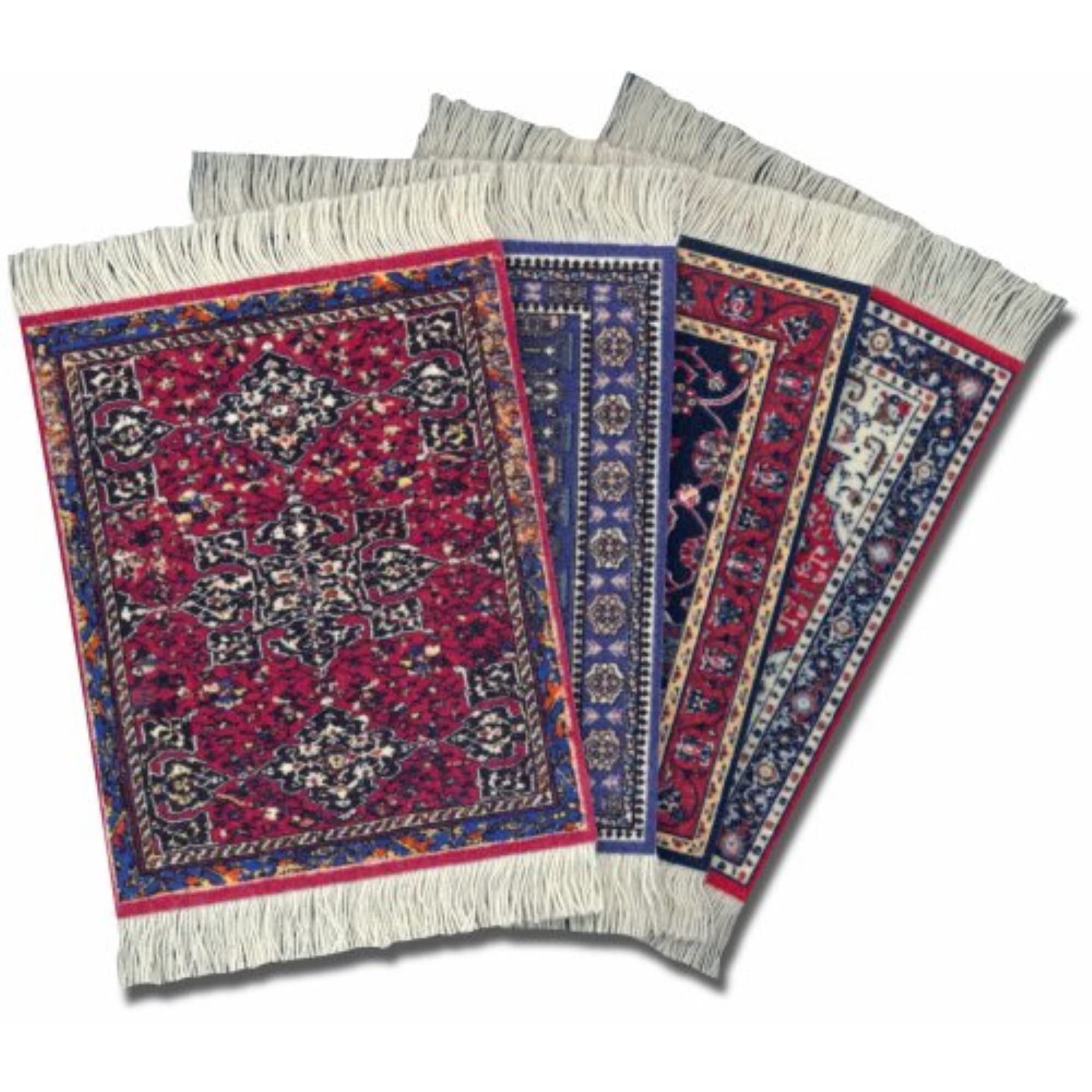Lextra CRA-C02 (Oriental Assortment), Beer Mats, Beer Mat CoasterRug®, Assorted Colors, 5.5'' x 3.5'', Set of Four