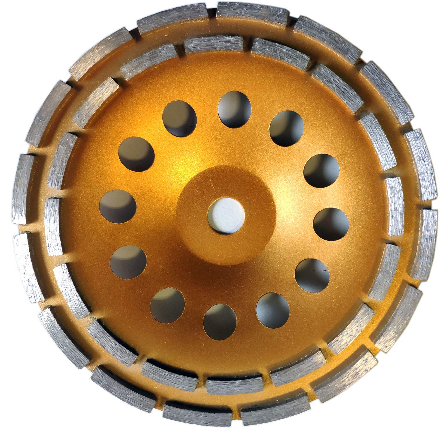 Ct&t Industrie Diamond Grinding Disc, 230 mm, 22.23 mm Hole, Industrial Quality, 46 Grit, Diamond Material, Compatible with Angle Grinder, Gold and Silver