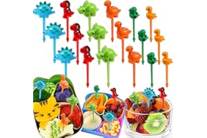 Dinosaur Food Picks for Kids, 18pcs Mini Dinosaur Toddler Fruit Picks, Cute Bento Picks for Lunch Box Decor Accessories