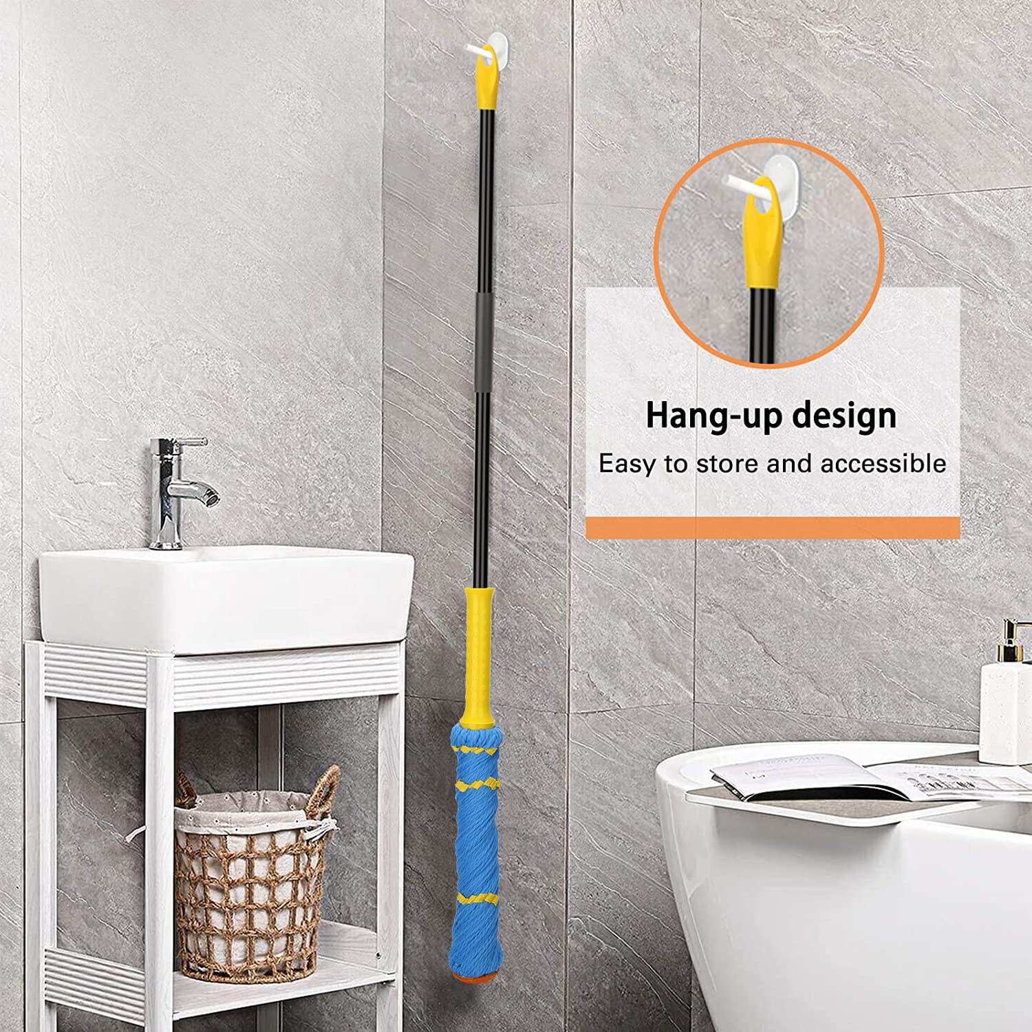 Self-Wringing Twist Mops for Floor Cleaning, Microfiber Floor mop with 57 