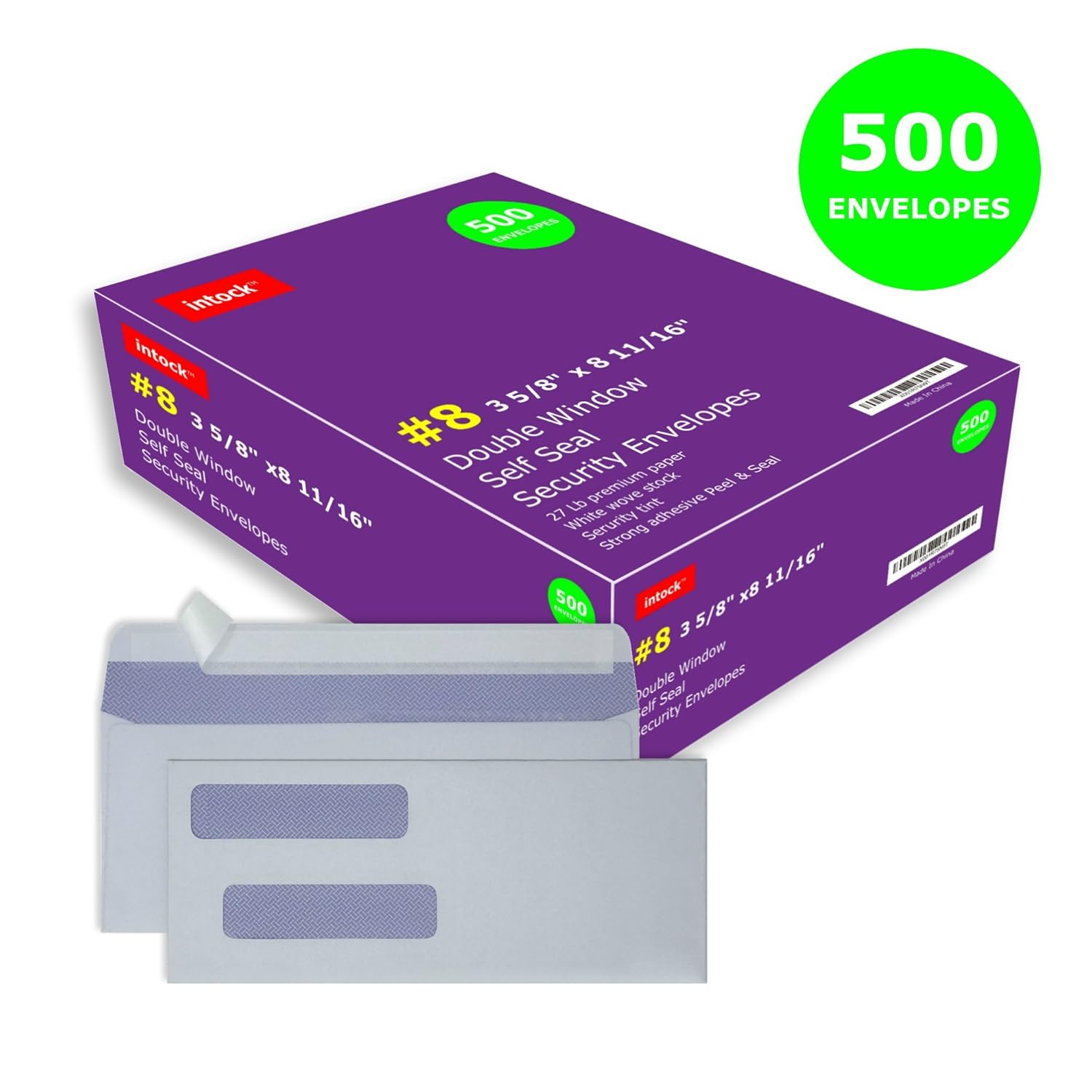 250 Double Window Self Seal Envelopes With Security Tint For Quickbooks Checks Other Envelopes Mailers Business Industrial 32baar Com