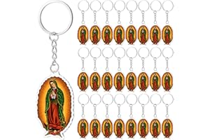 Nosiny 50 Pcs Our Lady of Guadalupe Keychains Virgen De Guadalupe Acrylic Keyrings Small Baptism Favors for Guests Christmas Virgin Mary Religious Keepsake First Communion Gift Recuerdos De Bautizo
