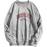 WDIRARA Women's Plus Size Letter Print Round Neck Sweatshirt Long Sleeve Graphic Pullovers