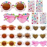 LUCKATE DIY Kids Sunglasses 9 Pairs Toddler Sunglasses Flower Round Heart Sunglasses Kids Colorful Girls Boys Sunglasses for Beach Party Holiday