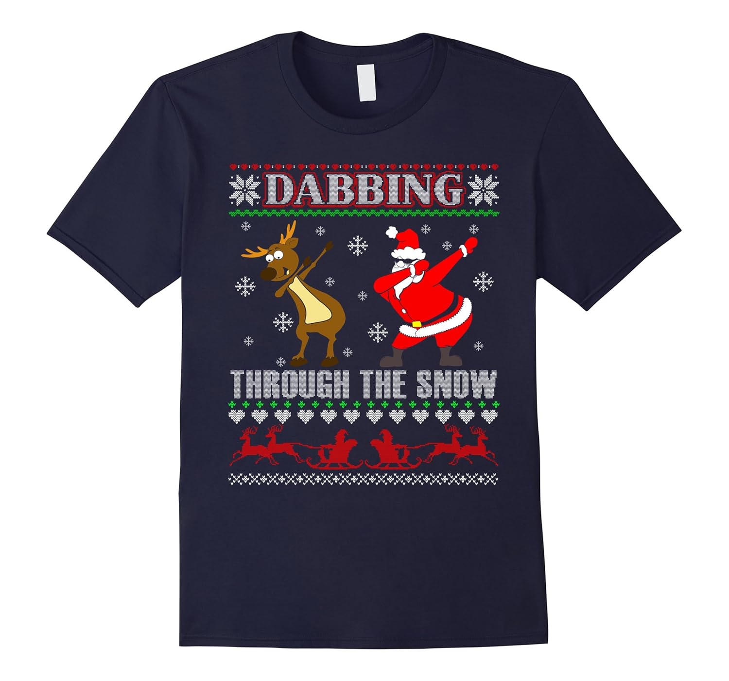 Dabbing Through The Snow Tshirt Funny Santa Reindeer Gifts-ANZ