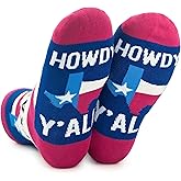 InnoBeta Texas Gifts Socks for Women Men, Texas Proud Flag Themed One Size Crew Socks, Howdy Y'all