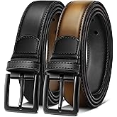 BULLIANT Men's Belt,Reversible Belt Adjustable For Gift Men 1.25”-Cut For Fit-2 Sides in 1 Belt(Not 2)