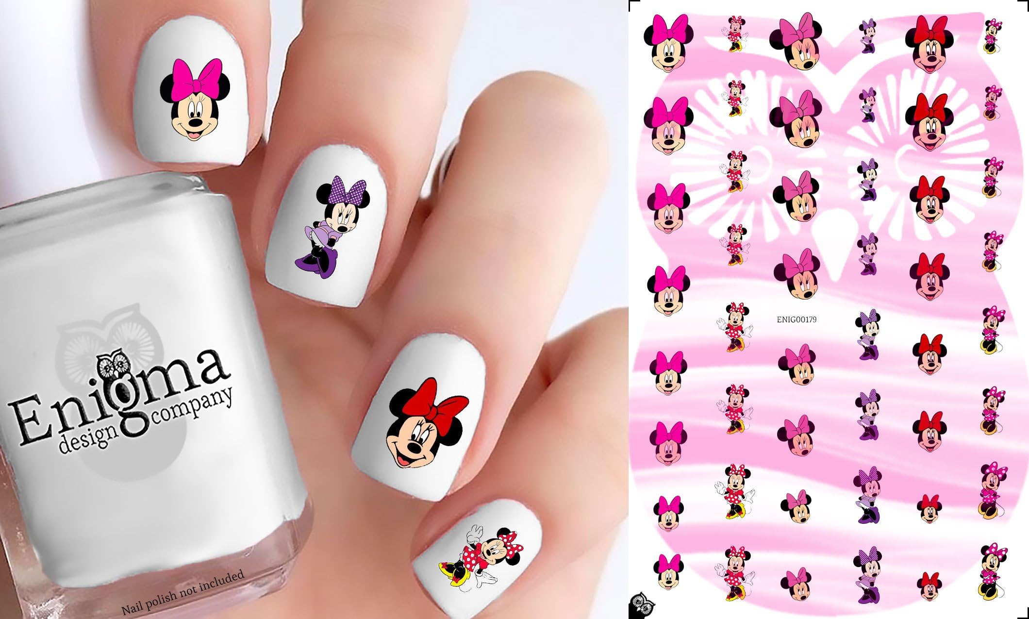 Minnie Mouse Accessories (Clear Water-Slide Nail Decals)