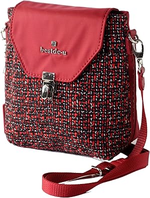 Amazon ビサイユ Besideu 海外旅行 ショルダーバッグ レディース 超軽量 斜めがけ 防犯 ナイロン 軽い ブランド 40代 50代 60代 ファッションミセス バッグインバッグ ビサイユ Bttd 03 バイキングレッド Beside U ビサイユ ショルダーバッグ