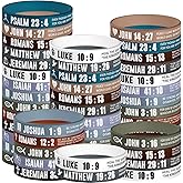 60Pcs Bible Verses Silicone Motivational Wristbands - Bulk Scripture Quote Rubber Wristbands Christian Bracelets Rubber Bracelets Sobriety Gifts for Easter Carnival Party Favors Men and Women