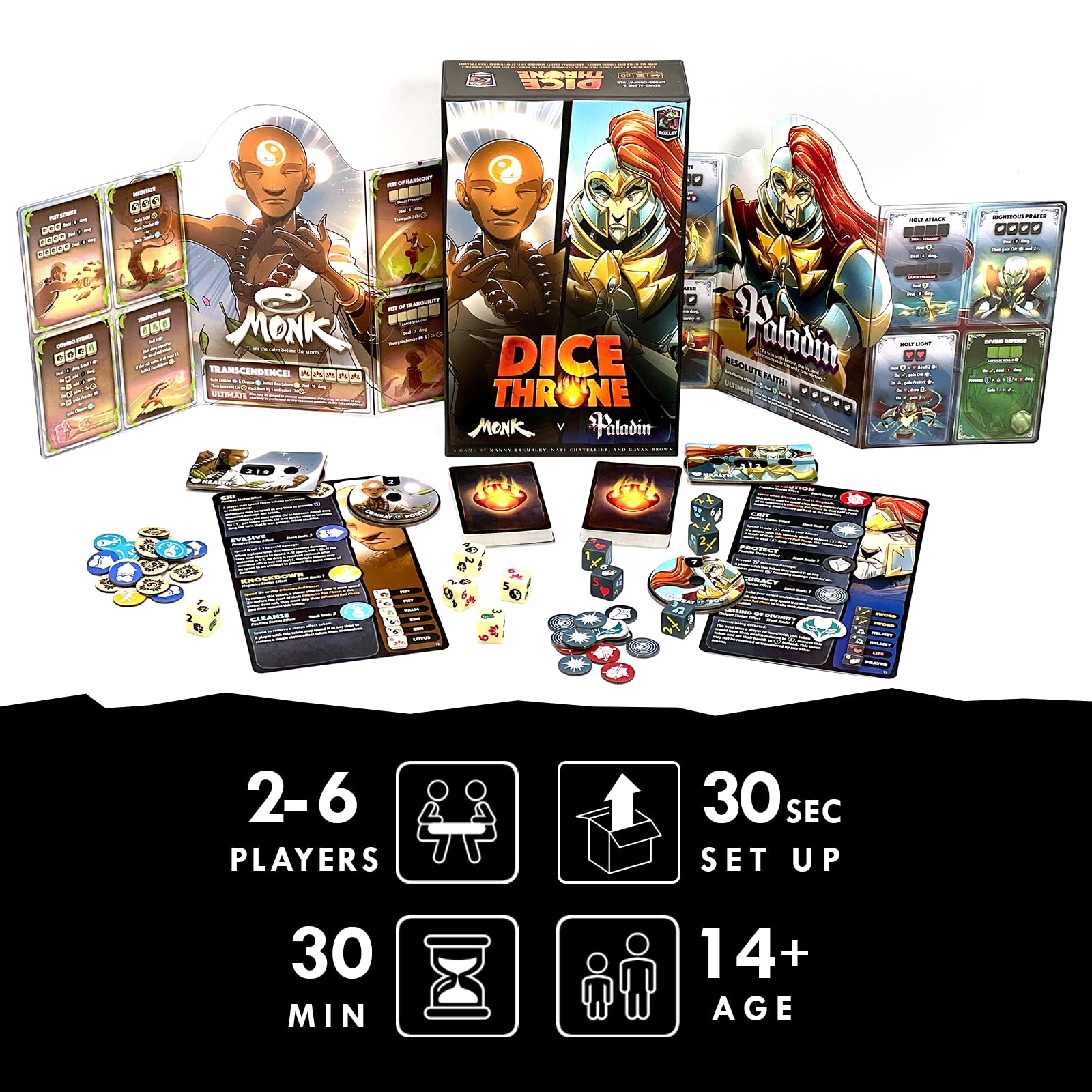 Dice Throne - Two Hero Box - Monk v Paladin - Fast Playing Collectible Tabletop Game