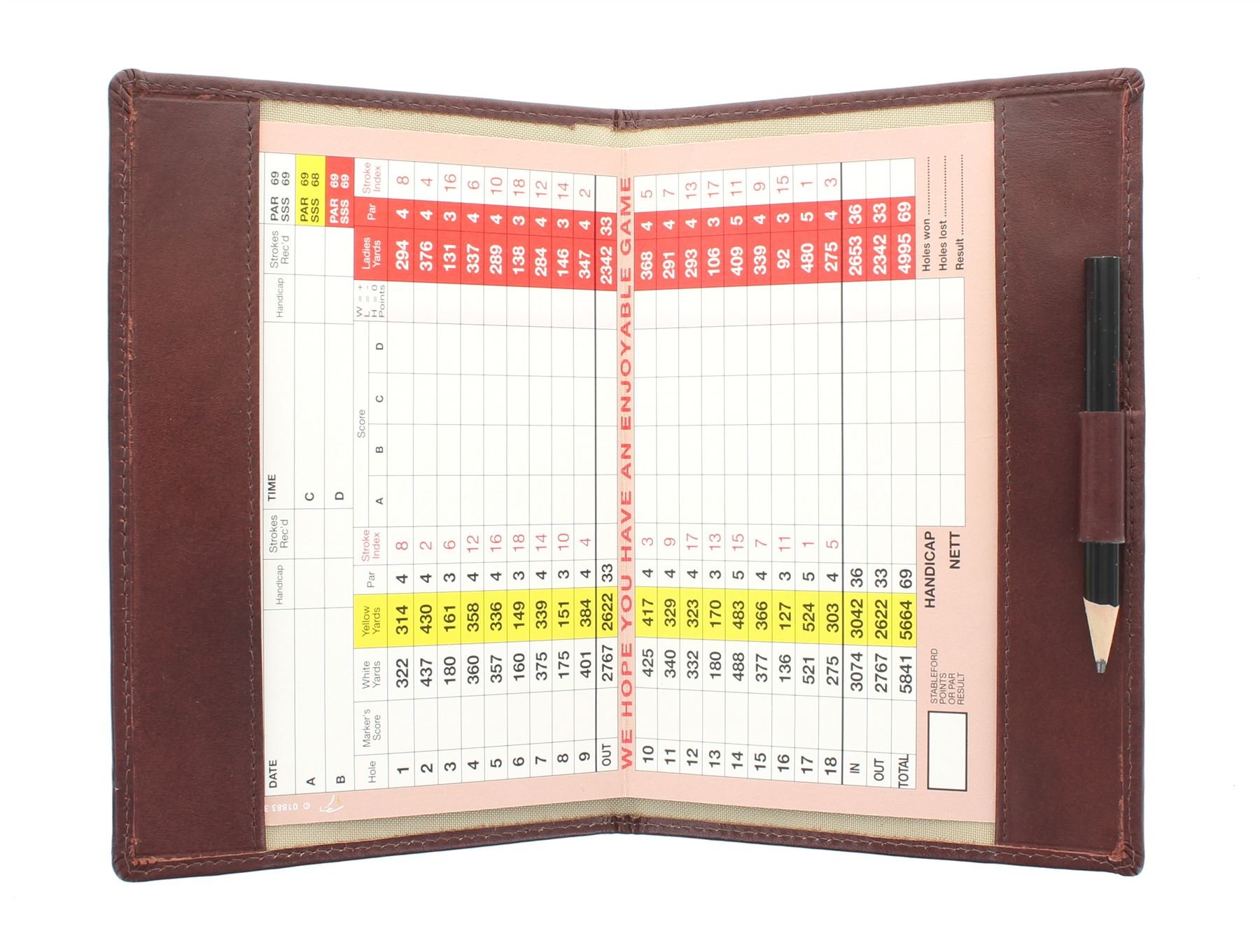 Mala Leather Golf Scorecard Holder - UK and EU Scorecards Style 2316d Brown
