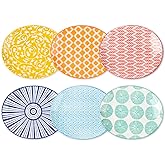 Selamica Small Dinner Plates, Oval Dessert Plates Ceramic, 6 Inch Small Plates for Appetizer, Cake, Snacks, Microwave Dishwasher Safe, Set of 6, Assorted Colors