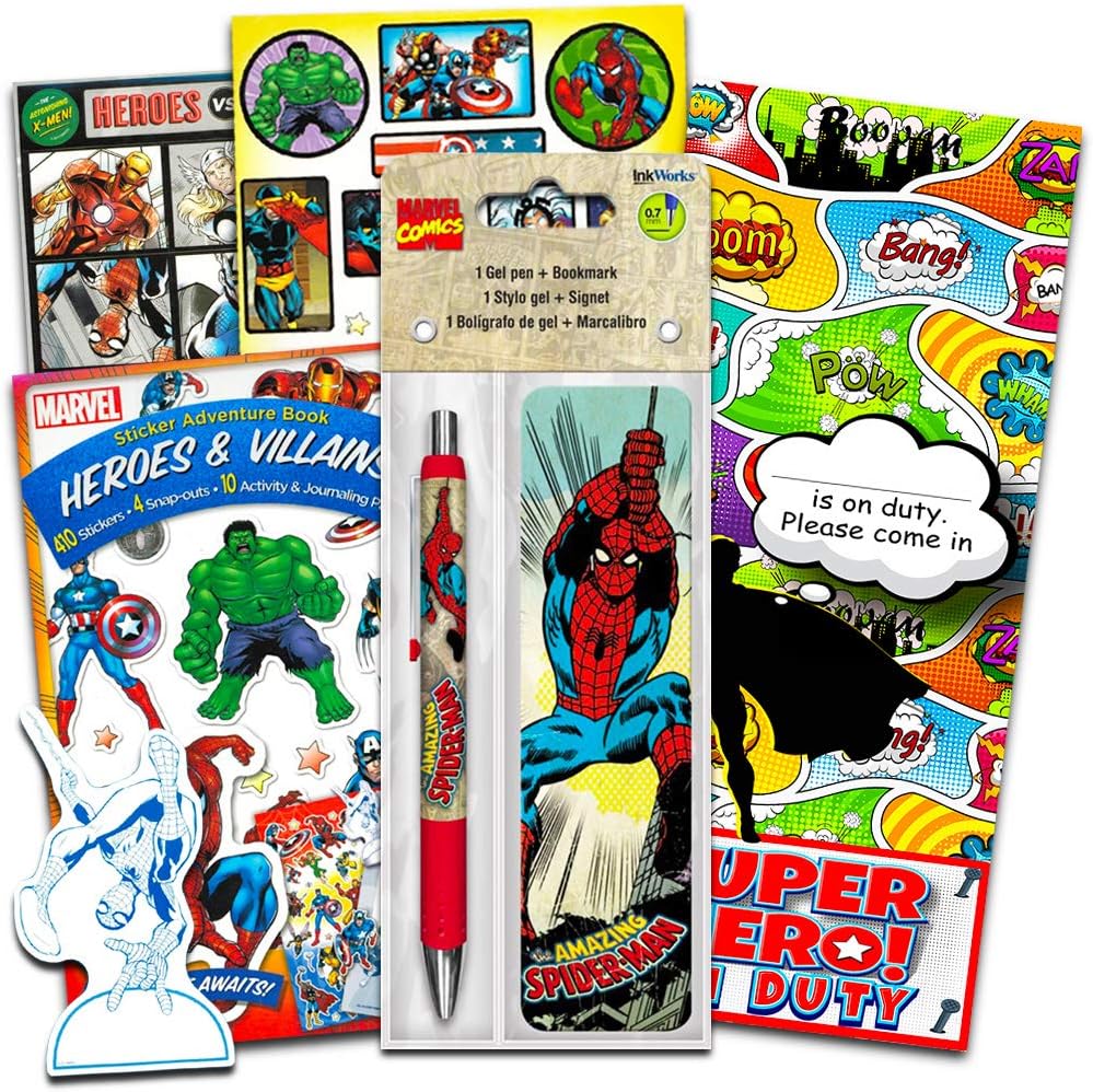 Amazon Com Marvel Superhero Gel Pen Bookmark With Over 296