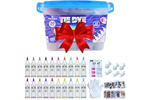 WINSONS Tie Dye Kit, 20 Colours Non Toxic Permanent Fabric Dye Art Set for Kids Women for Homemade Party Creative Group Activ