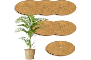 CEED4U 24 Inch Coconut Tree Mulch Ring, 6Pcs Coco Coir Fiber Tree Protector Mat, Tree Ring Mats Tree Disc Plant Cover for Potted Plants Root Protection