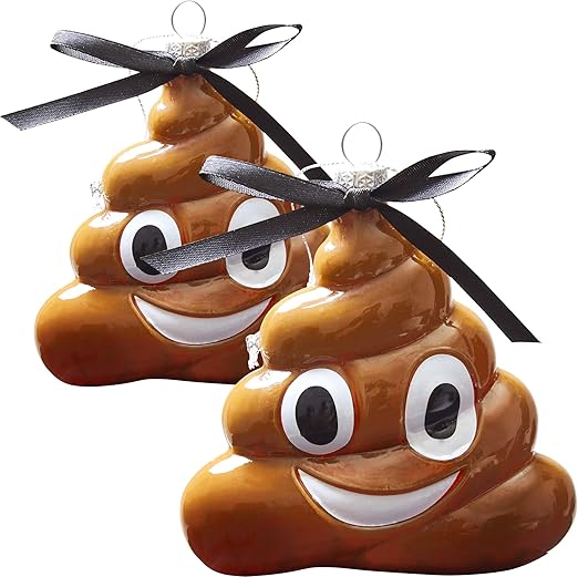 Amazon Com Super Cute Extra Funny Poop Emoji Christmas Ornament