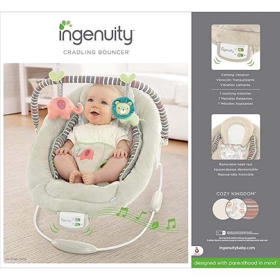 comfort & harmony cradling bouncer in cozy kingdom