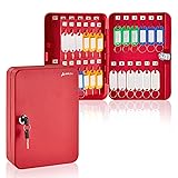 AdirOffice Key Lock Box – 48 Key Hooks Wall