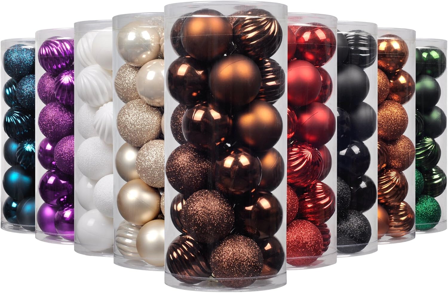 ITART 24pcs Christmas Tree Baubles Brown Assorted Christmas Decorations