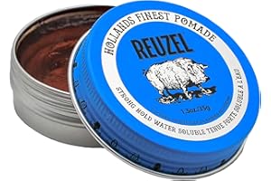 REUZEL Blue Pomade, Strong All Day Hold, Water Soluble Styling, High Shine and Flake Free, Easy To Wash Out, For All Hair Types