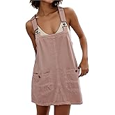 YUENIU Womens Denim Overalls Dress Casual Summer Jeans Adjustable Strap Short Rompers with Pockets