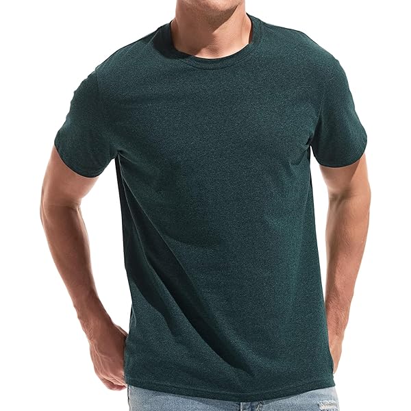 Man Crewneck Cotton T-Shirt Black T Shirt Men Short Sleeve