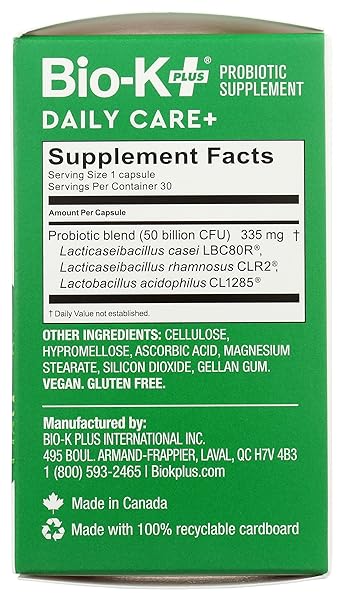 BIO-K PLUS, DAILYCARE 50 BILLION PROBIOTICS, 30 COUNT