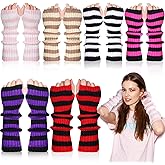 Berlune 6 Pairs Arm Warmers Kawaii Sleeves Cute Y2k Harajuku Japanese Style for Women Girls Lolita Costume School, 6 Colors