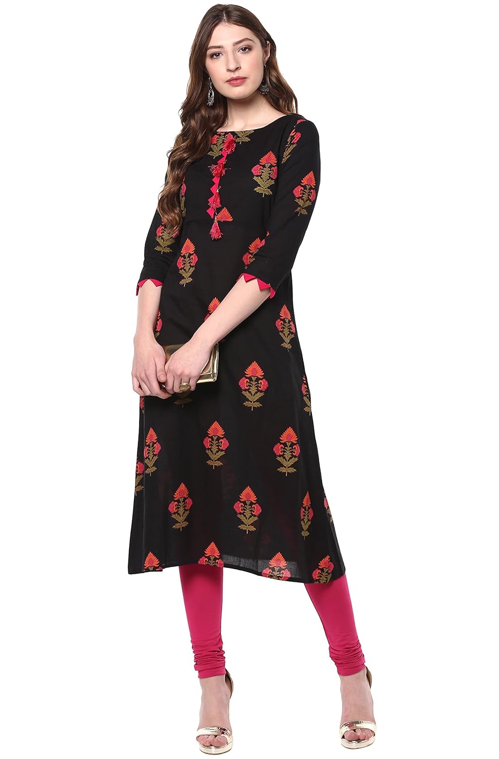 janasya women's cotton a-line kurta