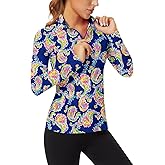 Soneven Women's Quarter Zip Polo Collared Golf Shirt Moisture Wicking Shirts Slim Fit for Casual Work