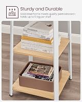VASAGLE Coat Stand 8 Double Hooks 4 Shelves Metal Frame Oak White LCR080W09 view 5