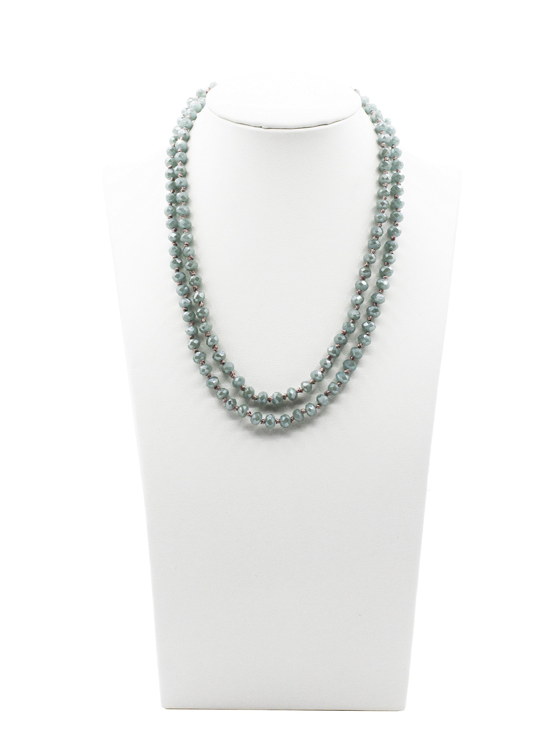 STAR BY QUEEN New Fashion Handmade Long Crystal Bead Chain Necklace Sweater Neckalce (Blue)