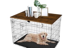 Deblue Dog Crate Table Topper, 48in Dog Kennel Wood Table Topper, Rustic Style Decorative Dog Crate Table Topper for Large Dogs