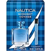 Nautica Midnight Voyage Giftset, 1.6oz EDT + 0.33 fl oz Pen Spray, Notes of Pink Pepper, Amber, and Mint, Men's Fragrance, Long Lasting, Everyday Fragrance, Travel Size